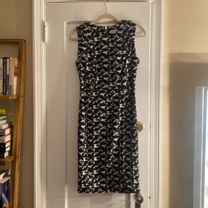 Black and white abstract work dress Calvin Klein
